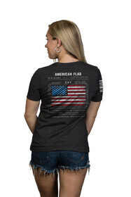 Nine Line Apparel American Flag Schematic shirt for women in heather grey